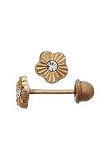 handsome gold flower hat baby stud earrings